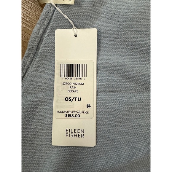 Eileen Fisher Rain Serapé OS Colorblock Fringe Recycled Cotton Blend poncho NWT - Picture 3 of 3